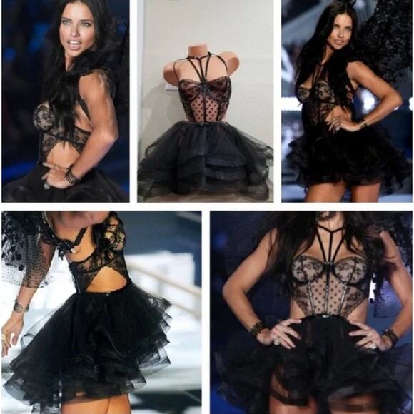 Victoria’s Secret Runway Couture Tulle Dress – Ltd. Edition, Black Polka Dress - Picture 3 of 15